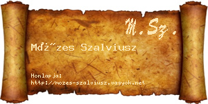 Mózes Szalviusz névjegykártya